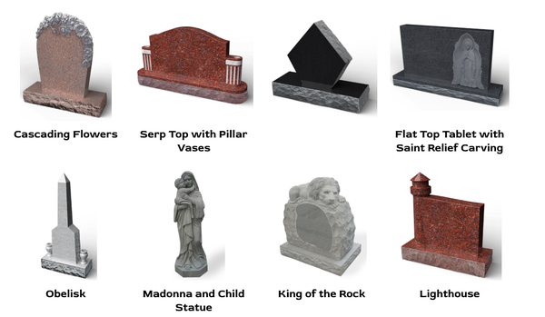 Specialty Shape Monuments - So many beautifully crafted shapes to choose from. Specialty Shape Monuments - So many beautifully crafted shapes to choose from.