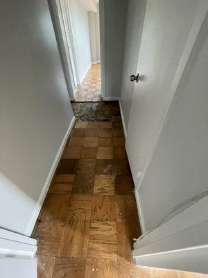 Hardwood specialist - 30 years old tiles, were restored for the last time. Some of the tiles were already without the layer of wood. Hardwood specialist - 30 years old tiles, were restored for the last time. Some of the tiles were already without the layer of wood.