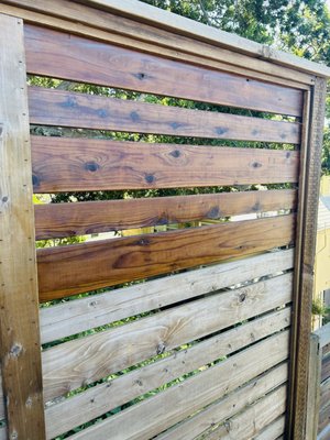 Horizontal fence stain - Constructed by G&G Deck and Fence. Horizontal fence stain - Constructed by G&G Deck and Fence.