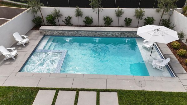 New Pool in South Torrance - New pool project in Torrance. Power cover, baja shelf, spa, water feature. New Pool in South Torrance - New pool project in Torrance. Power cover, baja shelf, spa, water feature.