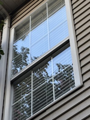 Residential window cleaning in hermitage, TN - We provided a comprehensive window cleaning service, throughly cleaning over 20 windows both inside and out. In addition, we detailed the window sill and succefully removed oxidation from the window frames, restoring their appearance to like new and enhancing the overall look of the property.