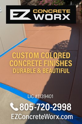 Concrete stain with grip to help avoid slipping - This was a back yard update to the concrete, with a new stain that has grip to help with traction and help
Avoid slipping
