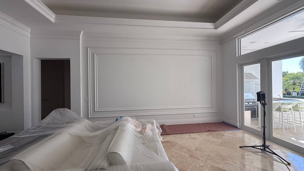 Interior painting - We carried out full surface preparation, repair, and painting of the walls and ceilings throughout the house. The work included proper surface treatment, patching and smoothing, priming, and high-quality finishing. In addition, we completed the installation of decorative moldings to enhance the overall interior design and give the space a refined, elegant look. Interior painting - We carried out full surface preparation, repair, and painting of the walls and ceilings throughout the house. The work included proper surface treatment, patching and smoothing, priming, and high-quality finishing. In addition, we completed the installation of decorative moldings to enhance the overall interior design and give the space a refined, elegant look.