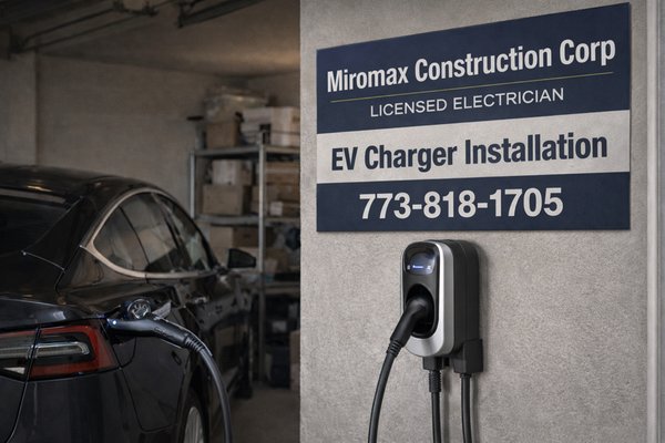 EV Charger Installation - Miromax Construction Corp – Licensed Electrician
Specializing in EV charger installations for homes and businesses. We also provide electrical panel upgrades to ensure your property is ready for EV charging.
