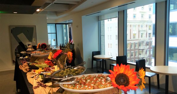 Corporate Catering - Offices set up for after-hours events.