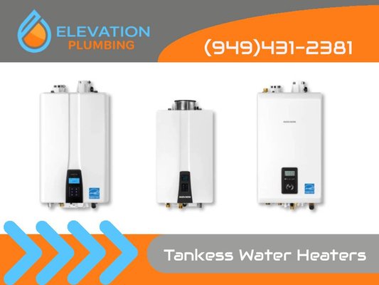 Tankless Water Heaters - At Elevation Plumbing, this project involved the installation of a high-efficiency tankless water heater for a residential client in Irvine, CA. Our team handled the full process — from assessing the home’s hot water demands to selecting the right unit, performing the installation, and ensuring system optimization for maximum performance.

We replaced an outdated tank system with a compact, energy-efficient tankless model, providing the homeowner with consistent hot water, lower utility costs, and improved reliability. The project also included flushing, pressure testing, and safety inspection to guarantee proper functionality and long-term durability.

Every installation we complete follows the same standard of precision workmanship, clean setup, and code-compliant plumbing. Whether it’s a tank or tankless system, Elevation Plumbing delivers lasting results with transparent communication and expert care.
