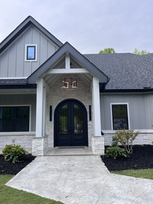 New Construction Fiberglass 6/0 x 9/0 - Custom Fiberglass 6/0 x 9/0 Tru Radius Double Door for beautiful new home in Talking Rock, Ga New Construction Fiberglass 6/0 x 9/0 - Custom Fiberglass 6/0 x 9/0 Tru Radius Double Door for beautiful new home in Talking Rock, Ga