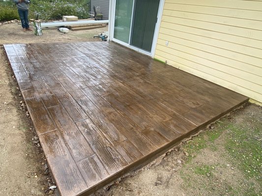 Back yard stamp concrete - Stamp concrete , wood style back yard Back yard stamp concrete - Stamp concrete , wood style back yard