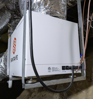 Whole house ventilating whole-house dehumidifier installation in Oakland, CA. - In this project, we installed a MERV 16 central air filtration system, A rat-proof corrugated aluminum duct system for one of the two zones and two whole house ventilating dehumidifiers which provide both dehumidification and fresh air (rather than get a separate ERV system). This project took a week to complete. Whole house ventilating whole-house dehumidifier installation in Oakland, CA. - In this project, we installed a MERV 16 central air filtration system, A rat-proof corrugated aluminum duct system for one of the two zones and two whole house ventilating dehumidifiers which provide both dehumidification and fresh air (rather than get a separate ERV system). This project took a week to complete.