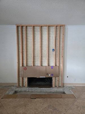 Tv outlet and dedicated circuit for electric fire place - Home owner wanted to upgrade the living room with a tv and electric fire place Tv outlet and dedicated circuit for electric fire place - Home owner wanted to upgrade the living room with a tv and electric fire place