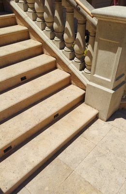 Limestone stair treads restoration, stone restoration. - This is a professional stone restoration work for a super large residential property on limestone stair treads. Limestone stair treads restoration, stone restoration. - This is a professional stone restoration work for a super large residential property on limestone stair treads.