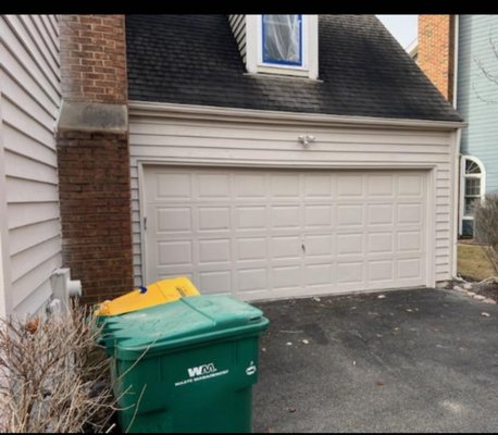 Original white door removal and replacement - This garage door project. What a neat transformation going from the original white short panel door to a new black long panel door makes a difference Original white door removal and replacement - This garage door project. What a neat transformation going from the original white short panel door to a new black long panel door makes a difference