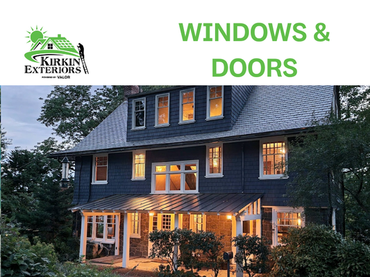 Windows & Doors - Today’s market is saturated with a broad selection of window and door replacements. Doors and windows do more than provide ventilation and light into your home or office. Well-designed windows and doors provide character, individuality, and design to your property. At Kirkin Exteriors, we will work with you to find products which help you increase your property’s energy efficiency.