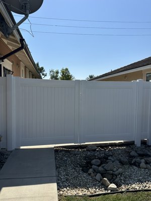 Metal enforced double gate - We replaced the block wall and gate with the new metal enforced privacy double gate