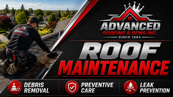 Roof Maintenance - Roof maintenance is one of the best ways to protect your home, prevent costly repairs, and extend the life of your roofing system. Over time, every roof is exposed to sun, rain, wind, heat, debris, moisture, and normal wear. Without routine maintenance, small roofing issues can turn into serious damage, including leaks, wood rot, damaged insulation, mold concerns, and interior water stains. At Advanced Roofing & Sons Inc., we provide professional roof maintenance services designed to help keep your roof in strong, reliable condition.

Regular roof maintenance is important for both residential and commercial properties. Even if your roof appears to be in good condition from the ground, there may be hidden issues that only become noticeable after damage has already started. Loose shingles, cracked sealant, clogged valleys, damaged flashing, exposed nails, debris buildup, worn roof vents, and small openings can all create problems if they are not addressed early.

Our roof maintenance service begins with a careful inspection of the roofing system. We look for signs of wear, storm damage, leaks, missing or damaged shingles, cracked tiles, lifted materials, deteriorated flashing, clogged drains, debris accumulation, and weak points around vents, chimneys, skylights, valleys, roof edges, and other roof penetrations. These areas are commonly where leaks begin, so proper maintenance can make a major difference in long-term roof performance.

Debris removal is an important part of roof maintenance. Leaves, branches, dirt, and other debris can collect in valleys, gutters, drains, and around roof fixtures. When debris is left on the roof, it can trap moisture, block water flow, and create areas where water can sit for too long. This can lead to premature roof wear, leaks, and damage to the roofing materials. Keeping the roof surface clean helps water drain properly and reduces unnecessary stress on the roof.

Preventive roof maintenance can also help identify minor repairs before they become expensive problems. A small cracked seal, loose flashing, or missing shingle may seem minor, but it can allow water to enter the roof system during rain. Once water gets under the roofing materials, it can damage the underlayment, decking, insulation, and interior areas of the property. Addressing these issues early can help prevent larger repair costs later.

Advanced Roofing & Sons Inc. provides roof maintenance for asphalt shingle roofs, tile roofs, flat roofs, roof coating systems, TPO roof membranes, and other roofing systems depending on the condition and needs of the property. Every roof is different, so we take the time to inspect the surface, drainage areas, materials, and problem spots before recommending maintenance or repair options.

Roof maintenance is especially important before and after heavy rain seasons, strong winds, or long periods of intense sun exposure. In Southern California, heat and UV rays can cause roofing materials to dry out, crack, fade, and weaken over time. Routine maintenance helps property owners stay ahead of these problems and gives the roof a better chance of lasting as long as possible.

For flat roofs and low-slope roofs, maintenance is critical because drainage issues and ponding water can quickly lead to leaks. We check drains, scuppers, seams, coatings, membrane areas, flashing, and rooftop equipment curbs to make sure water can move off the roof properly. For pitched roofs, we inspect shingles, tiles, ridge areas, valleys, vents, and roof edges to identify areas that may need attention.

Homeowners and property owners choose Advanced Roofing & Sons Inc. because we focus on honest recommendations, quality workmanship, and dependable service. Our goal is not just to fix visible problems, but to help protect the entire roofing system. We believe proper maintenance can save property owners money by reducing emergency repairs and helping delay premature roof replacement.

A well-maintained roof can improve protection, preserve property value, and give you peace of mind. Whether your roof is newer and you want to keep it in good shape, or your roof is older and needs regular attention, professional maintenance can help prevent avoidable damage. Small maintenance steps today can help protect your home or building from larger problems in the future.

If your roof has not been inspected recently, has visible debris, shows signs of wear, or has experienced leaks in the past, it may be time to schedule roof maintenance. Advanced Roofing & Sons Inc. is ready to help with thorough roof inspections, debris removal, preventive care, leak prevention, and maintenance services designed to keep your roof performing properly.

For dependable roof maintenance services, trust Advanced Roofing & Sons Inc. to help protect your roof, extend its lifespan, and keep your property safer from weather-related damage.