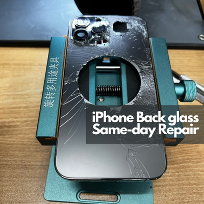 iPhone broken back glass repair - If the back glass of your iPhone is damaged, dust or water can enter the device and cause significant malfunctions. It is recommended to have it repaired as soon as possible to ensure the phone remains in proper working condition. 

The repair process typically takes about 2 hours, but since the glass needs to be glued and allowed to set, it requires a minimum of 5 hours for the adhesive to cure properly. 

If you take your device after just 2-3 hours, there is a risk that the glass may come loose later. Additionally, it is advisable to have the repair done by an experienced service provider like ours to minimize the risk of needing further repairs.