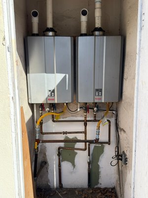 New double tankless waterheater installation - New tankless water heater installation
