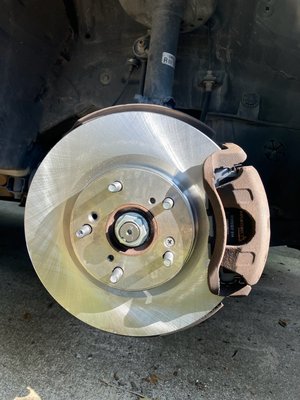 brake pad and rotor replacement - While pressing the brake while driving the steering wheel had a slight shake and heard squeeling at times. brake pad and rotor replacement - While pressing the brake while driving the steering wheel had a slight shake and heard squeeling at times.