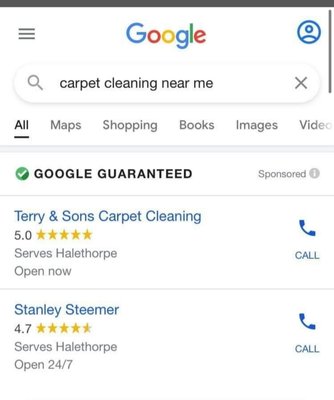 Thank you for helping us to become the #1 Search result on Google - When we started Terry&Son's it was a dream to be the Number one search result on Google...Well we have made that dream a reality!!! So this Thank you for helping us to become the #1 Search result on Google - When we started Terry&Son's it was a dream to be the Number one search result on Google...Well we have made that dream a reality!!! So this