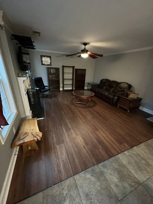 LVP project - Done in March 2023, for a special client. Client had old carpet with pets, we decided for new LVP floors to help with the cleaning. Call us for a free estimate LVP project - Done in March 2023, for a special client. Client had old carpet with pets, we decided for new LVP floors to help with the cleaning. Call us for a free estimate