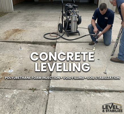 Concrete Leveling - Don't replace your sunken concrete—level it for less! Olson Foundation Repair uses fast, durable polyjacking to restore your uneven driveways, sidewalks, and slabs. Contact our experienced Kansas City team for an honest assessment and a free inspection today. Concrete Leveling - Don't replace your sunken concrete—level it for less! Olson Foundation Repair uses fast, durable polyjacking to restore your uneven driveways, sidewalks, and slabs. Contact our experienced Kansas City team for an honest assessment and a free inspection today.