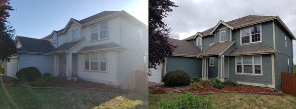 Exterior Painting in Kent - This house was pressure washed and went thru a detailed prep work - sealing, holes filling and priming.
We used Sherwin Williams Duration for this project in order to achieve high quality finish on the walls.
Refer to review Aug 30/2019 :
""Stefan just complete painting my house. My wife, use to very picky, but she is very happy to the job this time. Before hire Stefan, I got 3 quotes to compare. Stefan's price was much lower than others, and my feeling was that he will do good quality work not cheap. Turn out is excellent work with lower cost. I would hire him again for other projects.""
It can be seen in unrecommended section ( Yes, Yelp has it even on it's Yelp page on Yelp) Exterior Painting in Kent - This house was pressure washed and went thru a detailed prep work - sealing, holes filling and priming.
We used Sherwin Williams Duration for this project in order to achieve high quality finish on the walls.
Refer to review Aug 30/2019 :
""Stefan just complete painting my house. My wife, use to very picky, but she is very happy to the job this time. Before hire Stefan, I got 3 quotes to compare. Stefan's price was much lower than others, and my feeling was that he will do good quality work not cheap. Turn out is excellent work with lower cost. I would hire him again for other projects.""
It can be seen in unrecommended section ( Yes, Yelp has it even on it's Yelp page on Yelp)