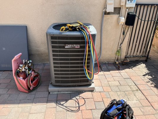 AC REPLACEMENT - The old system had a leak freon which was found in the AC, replaced the AC