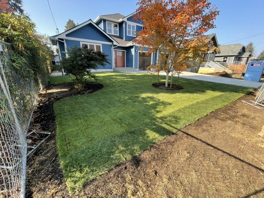Sod Installation and pavers project - One of are most recent projects.
Soil had to be leveled before work could begin.
Soil was then set and cut as needed.