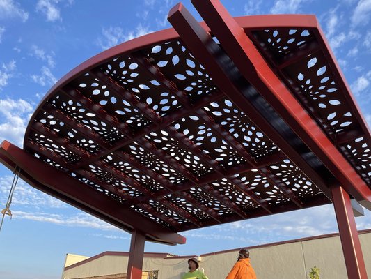 School Modernization Project in Oroville, CA - DMF fabricated this school modernization project out in Oroville, Ca. Fabricating a decorative shade arbor, screen wall & guard railing. We can assist you with structural or guard railing projects.