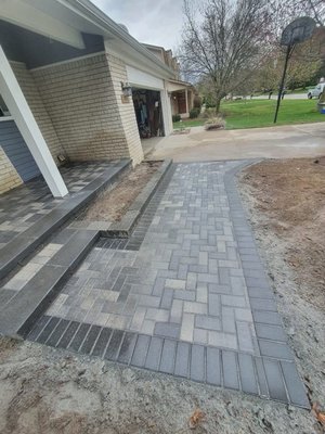 New walkway - Fantastic paver walkway finished by our team New walkway - Fantastic paver walkway finished by our team