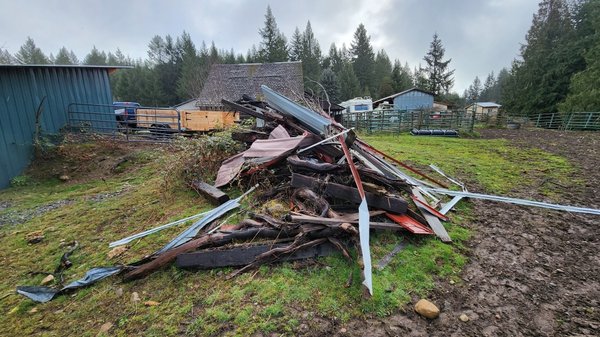 Shed debris removal Rainier WA - Removed debris of an old tore down shed