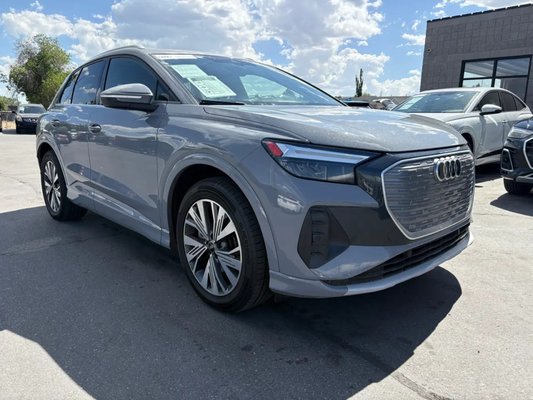 2024 Audi E-tron Premium 40 - 2024 Audi Q4 e-tron Premium 40 • Manufacturer Buyback• Electric Luxury SUV
This vehicle was repurchased by the manufacture to remedy elcectrical malfunction warning. It was remedied by replacing 12V battery. It was repaired by Audi with genuine factory parts and the car is still covered with bumper to bumper factory warranty. The title is a manufacture buyback, not salvage or rebuilt. It was not in an accident and has no damage.
Step into the future with this 2024 Audi Q4 e-tron Premium 40, a luxury all-electric SUV that blends Audi craftsmanship, advanced technology, and everyday practicality. With smooth electric performance, a refined interior, and premium features throughout, this Q4 e-tron is the perfect SUV for commuting, road trips, and everything in between.
Fully Electric Powertrain
Premium Package
Rear-Wheel Drive (40 Model)
Audi Virtual Cockpit Plus
Panoramic Glass Sunroof
Heated Front Seats
Leather Seating Surfaces
MMI Touchscreen Infotainment System
Apple CarPlay® & Android Auto™
Adaptive Cruise Control
Lane Departure Warning
Backup Camera
Power Liftgate
Keyless Entry & Push Button Start
LED Headlights
Fast DC Charging Capability
The Q4 e-tron delivers instant acceleration, whisper-quiet performance, and the premium ride quality Audi is known for. Its spacious interior, generous cargo room, and advanced driver-assistance features make it an excellent choice for families, professionals, and anyone looking to enjoy the benefits of electric driving.
Whether you’re looking to eliminate fuel stops or simply want one of the most refined luxury EVs on the road, this Audi is ready to impress.
Clean Title Financing Available Trades Welcome Extended Service Contracts Available
Call or message today to schedule your test drive. 2024 Audi E-tron Premium 40 - 2024 Audi Q4 e-tron Premium 40 • Manufacturer Buyback• Electric Luxury SUV
This vehicle was repurchased by the manufacture to remedy elcectrical malfunction warning. It was remedied by replacing 12V battery. It was repaired by Audi with genuine factory parts and the car is still covered with bumper to bumper factory warranty. The title is a manufacture buyback, not salvage or rebuilt. It was not in an accident and has no damage.
Step into the future with this 2024 Audi Q4 e-tron Premium 40, a luxury all-electric SUV that blends Audi craftsmanship, advanced technology, and everyday practicality. With smooth electric performance, a refined interior, and premium features throughout, this Q4 e-tron is the perfect SUV for commuting, road trips, and everything in between.
Fully Electric Powertrain
Premium Package
Rear-Wheel Drive (40 Model)
Audi Virtual Cockpit Plus
Panoramic Glass Sunroof
Heated Front Seats
Leather Seating Surfaces
MMI Touchscreen Infotainment System
Apple CarPlay® & Android Auto™
Adaptive Cruise Control
Lane Departure Warning
Backup Camera
Power Liftgate
Keyless Entry & Push Button Start
LED Headlights
Fast DC Charging Capability
The Q4 e-tron delivers instant acceleration, whisper-quiet performance, and the premium ride quality Audi is known for. Its spacious interior, generous cargo room, and advanced driver-assistance features make it an excellent choice for families, professionals, and anyone looking to enjoy the benefits of electric driving.
Whether you’re looking to eliminate fuel stops or simply want one of the most refined luxury EVs on the road, this Audi is ready to impress.
Clean Title Financing Available Trades Welcome Extended Service Contracts Available
Call or message today to schedule your test drive.