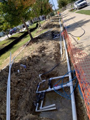 Irrigation repair - We Repaired this irrigation system due to construction on main road ,tested systems and repaired wire issues Irrigation repair - We Repaired this irrigation system due to construction on main road ,tested systems and repaired wire issues