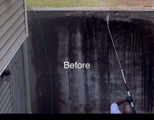 A Professional wall cleaning in October of 2025 - One wall, two stories- we prefer to cleaner the one. A Professional wall cleaning in October of 2025 - One wall, two stories- we prefer to cleaner the one.