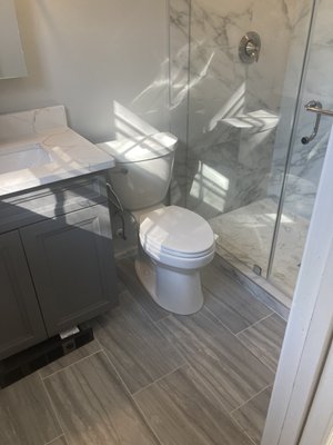BATHROOM REMODEL - ALEXANDRIA, VA - We completely remodeled and enlarged a 1960s bathroom, updating it with modern fixtures, expanded space, contemporary tile, and enhanced lighting. BATHROOM REMODEL - ALEXANDRIA, VA - We completely remodeled and enlarged a 1960s bathroom, updating it with modern fixtures, expanded space, contemporary tile, and enhanced lighting.