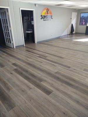 Hardwood floor - This project required the removal of grease and other foreign stains then deep cleaned, sealed and waxed. Hardwood floor - This project required the removal of grease and other foreign stains then deep cleaned, sealed and waxed.