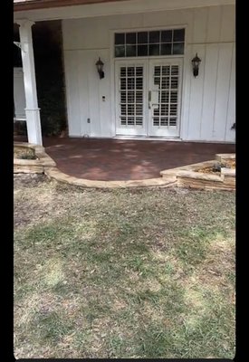 Patio paver porch and flower beds - Paver patio porch with added flower beds