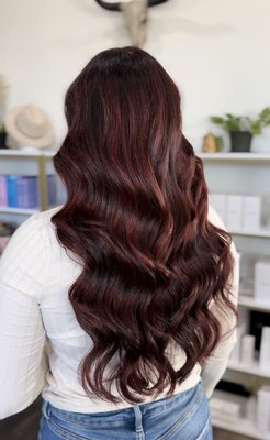 Full Balayage and Haircut | Little Mermaid - I had the pleasure of transforming my client’s overgrown blonde balayage into a bold, vibrant new look. She arrived ready for a complete makeover, providing inspiration photos featuring stunning red hues. To achieve her desired look, I began with a full balayage, crafting a perfectly blended, lived-in appearance. After selecting a rich red shade that beautifully complemented her skin tone and made her blue eyes pop, we proceeded to bring her vision to life.
To enhance the vibrancy and health of her hair, I followed up with a deep conditioning treatment. The transformation was completed with a long-layered haircut, featuring face-framing layers that added movement and sophistication. Finally, I styled her hair with my signature beach waves, resulting in a head-turning look that perfectly captured her bold and radiant new style. Full Balayage and Haircut | Little Mermaid - I had the pleasure of transforming my client’s overgrown blonde balayage into a bold, vibrant new look. She arrived ready for a complete makeover, providing inspiration photos featuring stunning red hues. To achieve her desired look, I began with a full balayage, crafting a perfectly blended, lived-in appearance. After selecting a rich red shade that beautifully complemented her skin tone and made her blue eyes pop, we proceeded to bring her vision to life.
To enhance the vibrancy and health of her hair, I followed up with a deep conditioning treatment. The transformation was completed with a long-layered haircut, featuring face-framing layers that added movement and sophistication. Finally, I styled her hair with my signature beach waves, resulting in a head-turning look that perfectly captured her bold and radiant new style.