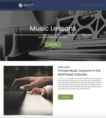 Recent Work - Web design project for a local music education company. Recent Work - Web design project for a local music education company.