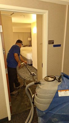 Hotel Multistory Washout. - There was a broken sprinkler head situation that flooded 2 floors of guest rooms and public activity space. Emergency response, focused attention back in business in amazing time. Hotel Multistory Washout. - There was a broken sprinkler head situation that flooded 2 floors of guest rooms and public activity space. Emergency response, focused attention back in business in amazing time.