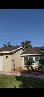 La Verne CA Roof and Solar uninstall and reinstallation - In the beautiful city of La Verne CA. Homeowner had the back half of his house completed about 7 years ago when he added additional solar panels. He gave us a call and wanted us to color match the backside of his house with the front which we were able to do so. The homeowner was worried about the solar because the company that installed the solar is no longer in business. We were able to uninstall and reinstall and update older wiring and housing while not voiding his manufactures warranty since we are license insured and bonded have have our own solar instillation crew. The homeowner was extremely pleased with the work we did for him. La Verne CA Roof and Solar uninstall and reinstallation - In the beautiful city of La Verne CA. Homeowner had the back half of his house completed about 7 years ago when he added additional solar panels. He gave us a call and wanted us to color match the backside of his house with the front which we were able to do so. The homeowner was worried about the solar because the company that installed the solar is no longer in business. We were able to uninstall and reinstall and update older wiring and housing while not voiding his manufactures warranty since we are license insured and bonded have have our own solar instillation crew. The homeowner was extremely pleased with the work we did for him.