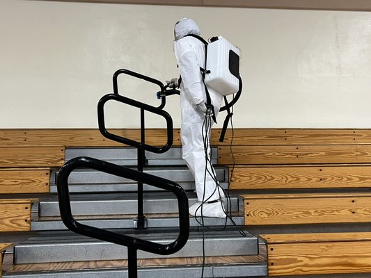 Disinfecting Gymnasium - Disinfecting This Beautiful Gymnasium. Disinfecting Gymnasium - Disinfecting This Beautiful Gymnasium.
