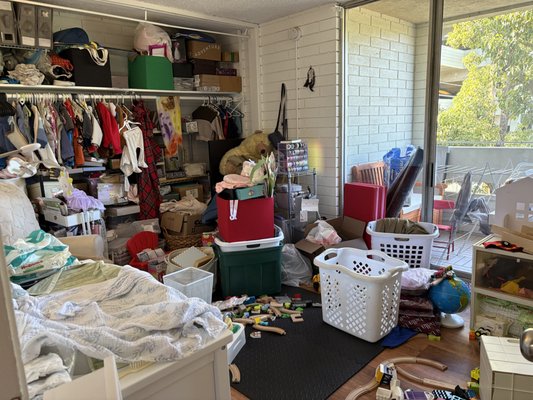 Playroom/Craft Room Organization - We know how hard it can be to keep kid spaces organized, so we are here to help! Check out the difference in this playroom/craft space and contact us if you're looking to implement organizational systems in your home!