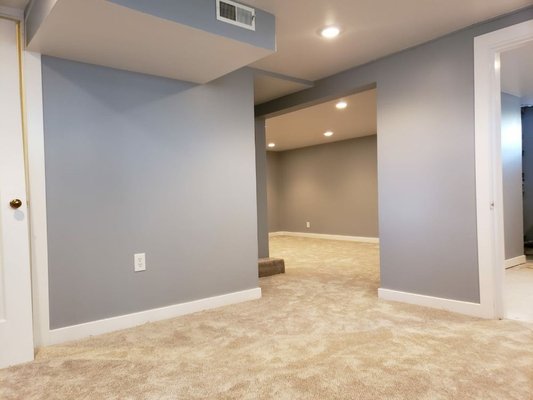Basement Remodel - This basement was done in about 3 weeks. we restored concretefoundationswalls, Framing, Installation, electrical, Drywall, Trim and painted and installed carpet. owner absolutely love it!! Basement Remodel - This basement was done in about 3 weeks. we restored concretefoundationswalls, Framing, Installation, electrical, Drywall, Trim and painted and installed carpet. owner absolutely love it!!