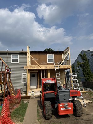 1st and 2nd story addition - This was a new addition of a rear mudroom and 2nd story bedroom addition to the existing house. Along with a brand new front porch which this house never had. 1st and 2nd story addition - This was a new addition of a rear mudroom and 2nd story bedroom addition to the existing house. Along with a brand new front porch which this house never had.