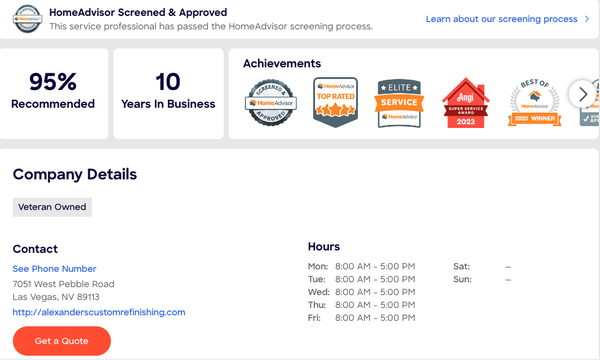 5 Stars on HomeAdvisor 702-809-0826 - Check out our 5 star business below on HomeAdvisor!