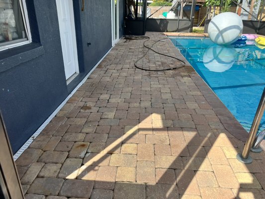 Paver color staining. Complete color change. - This was a complete color change to outdoor pool paver area. Custom to customer desired color. Stained and sealed.