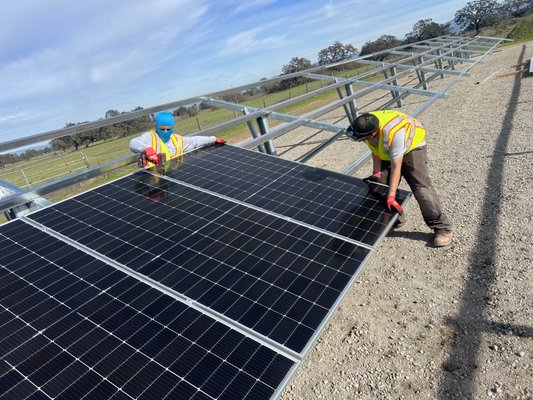 Solar - This is a ground mount fixed tilt agricultural system we installed for a local dairy in Sonoma County. Solar - This is a ground mount fixed tilt agricultural system we installed for a local dairy in Sonoma County.