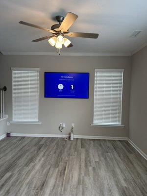 Custom FrameTV Installation - This new home wanted to mount their frame TV in their great room without cables and wires showing