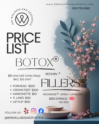 Aesthetic Holiday Price List - Holiday Aesthetics Specials! 
Get your glow on this holiday season with our exclusive Botox specials! Bring a friend and save $50 toward your aesthetic treatments — the perfect way to refresh and rejuvenate together.
Smooth, natural, and radiant results just in time for the festivities.
Book your Botox appointment today and shine bright all season long!